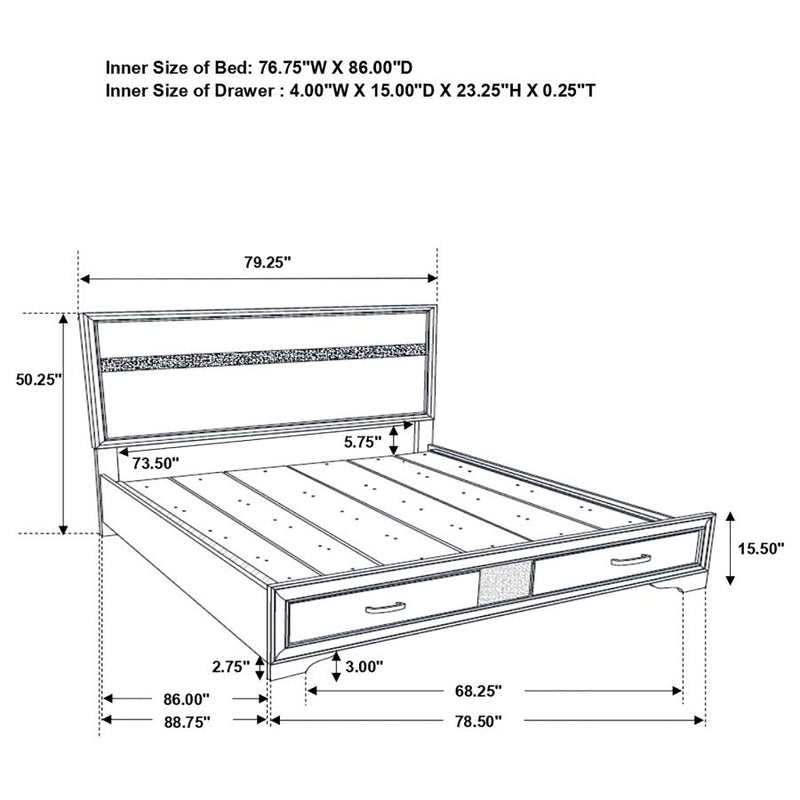 Miranda 4-piece California King Bedroom Set White-zoom-