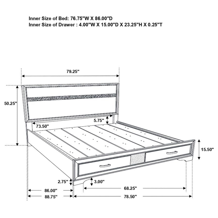 Miranda 5-piece California King Bedroom Set White-15
