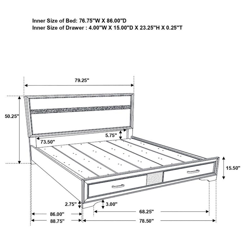 Miranda 5-piece California King Bedroom Set White-zoom-