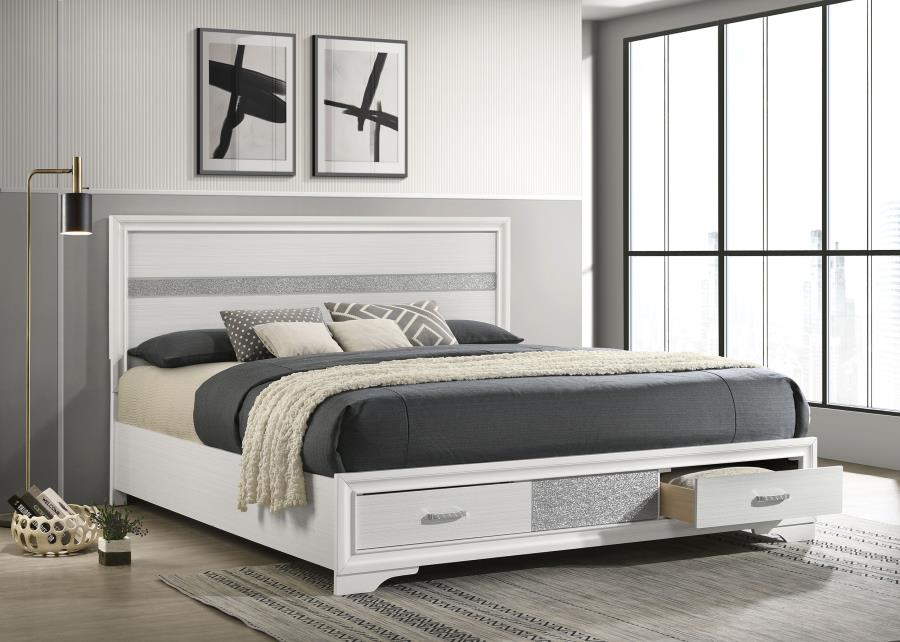 Miranda 51-inch Wood California King Storage Panel Bed White-zoom-2