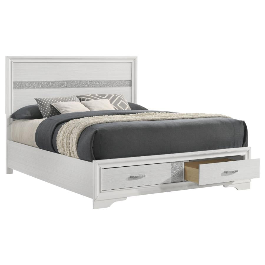 Miranda 51-inch Wood Queen Storage Panel Bed White-zoom-3