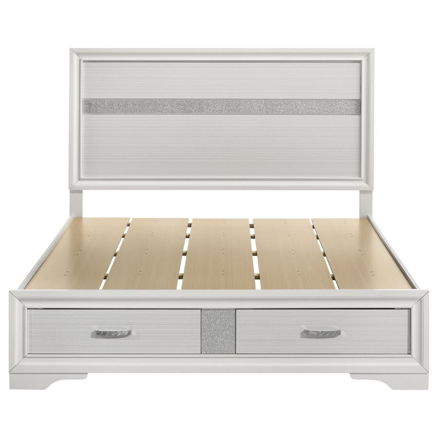 Miranda 51-inch Wood Queen Storage Panel Bed White-4