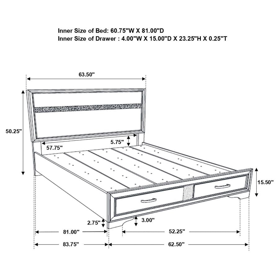 Miranda 51-inch Wood Queen Storage Panel Bed White-8