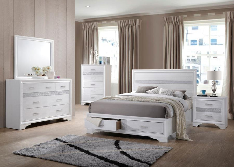 Miranda 51-inch Wood Queen Storage Panel Bed White-zoom-