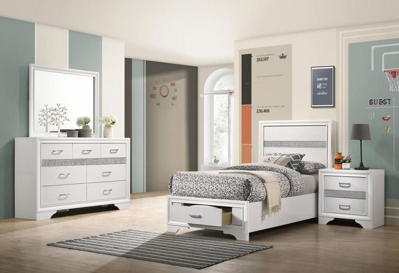 Miranda 4-piece Twin Bedroom Set White-zoom-