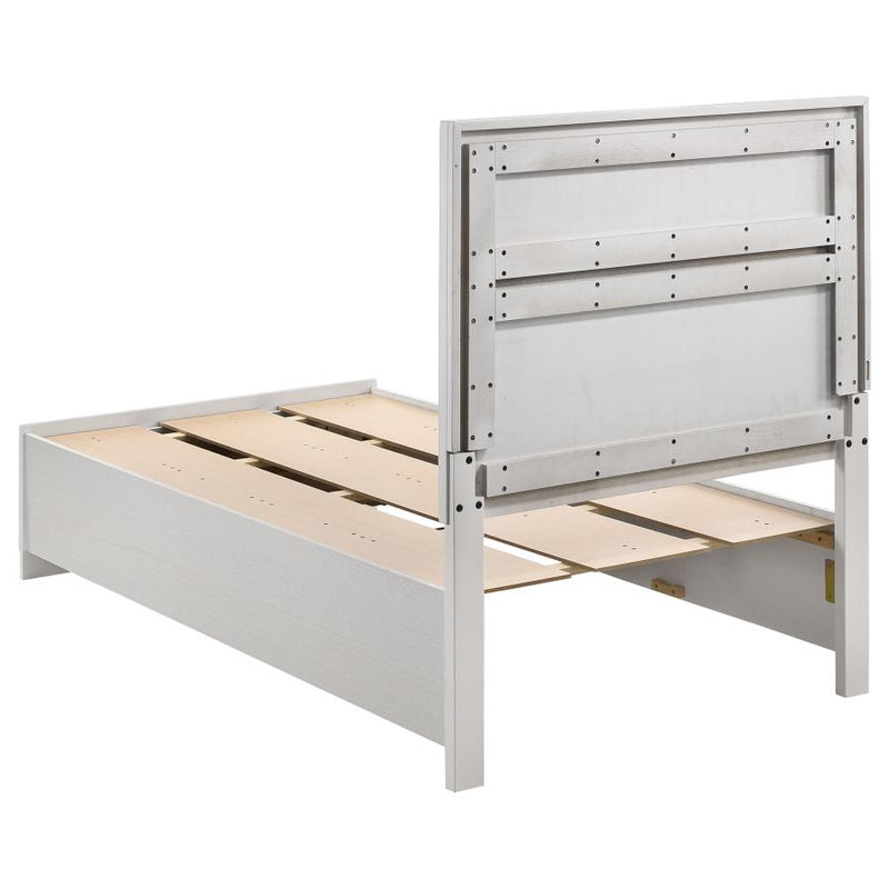 Miranda 51-inch Wood Twin Storage Panel Bed White-zoom-