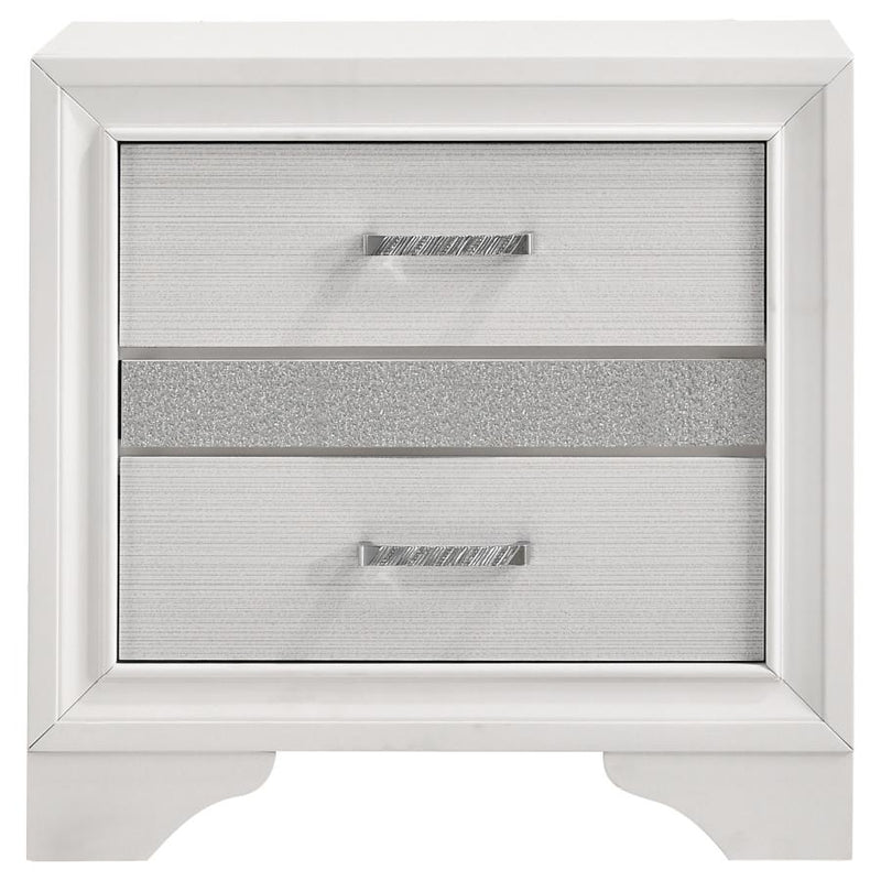 Miranda 3-drawer Nightstand Bedside Table White-zoom-
