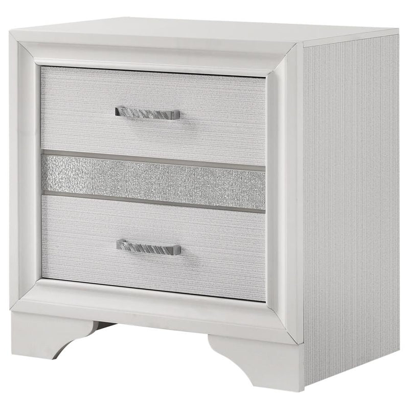 Miranda 3-drawer Nightstand Bedside Table White-zoom-