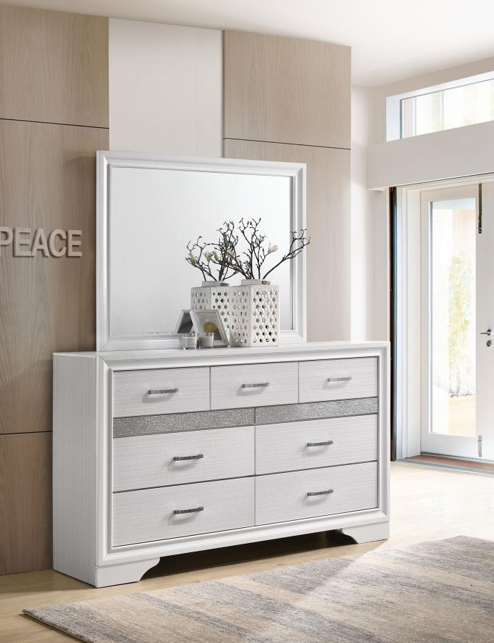 Miranda 7-drawer Dresser with Mirror White-2