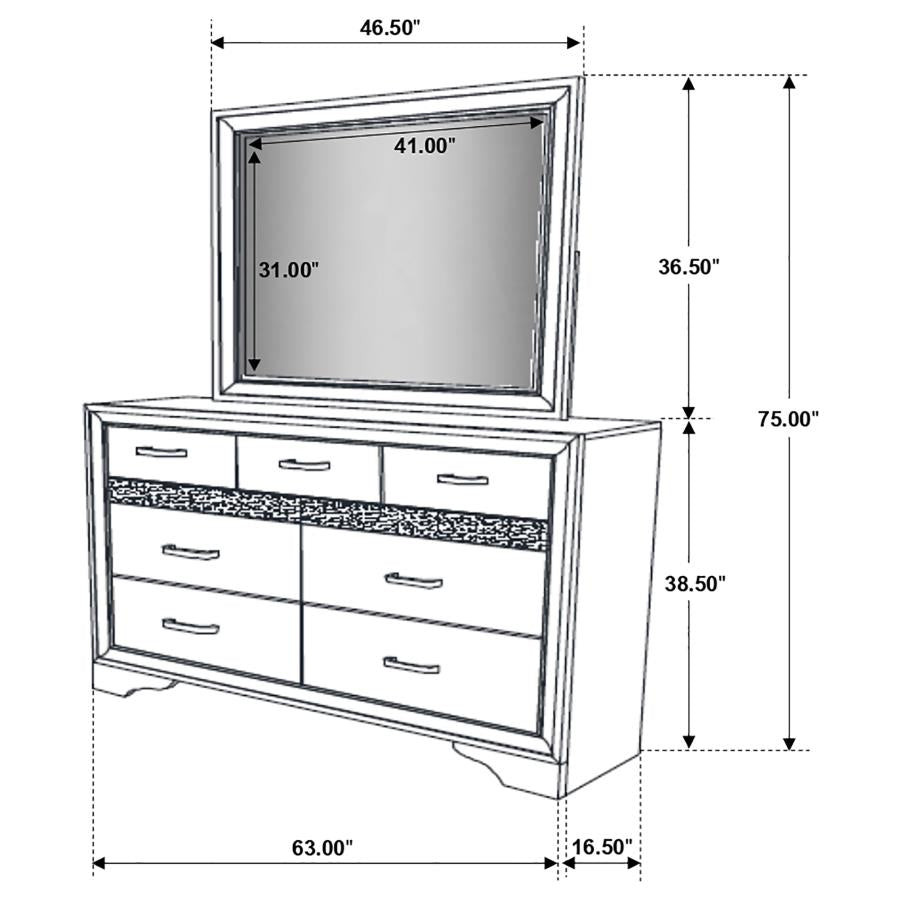 Miranda 7-drawer Dresser with Mirror White-zoom-12