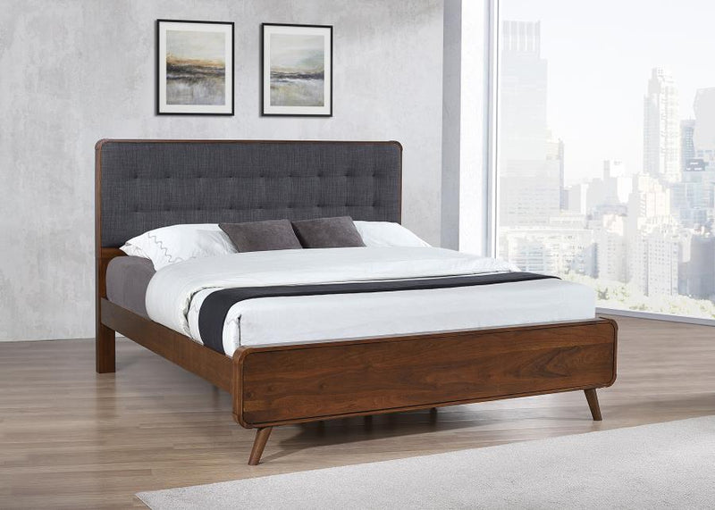 Robyn Wood Eastern King Platform Bed Dark Walnut-zoom-