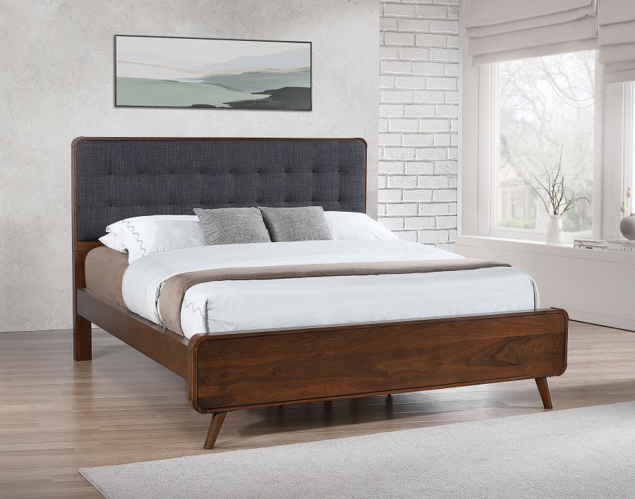 Robyn Wood California King Platform Bed Dark Walnut-2