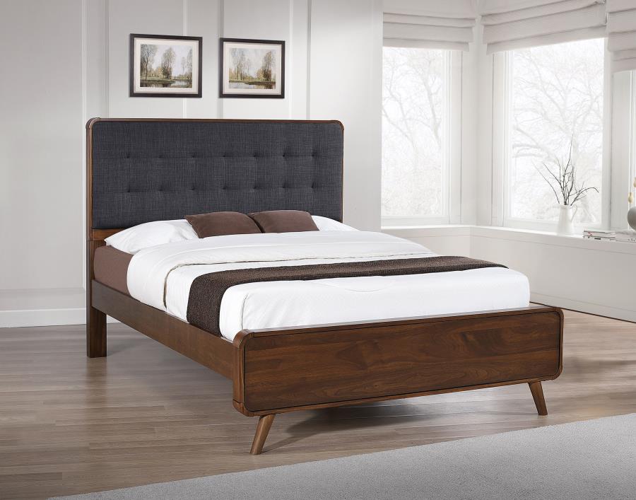 Robyn Wood Queen Platform Bed Dark Walnut-2