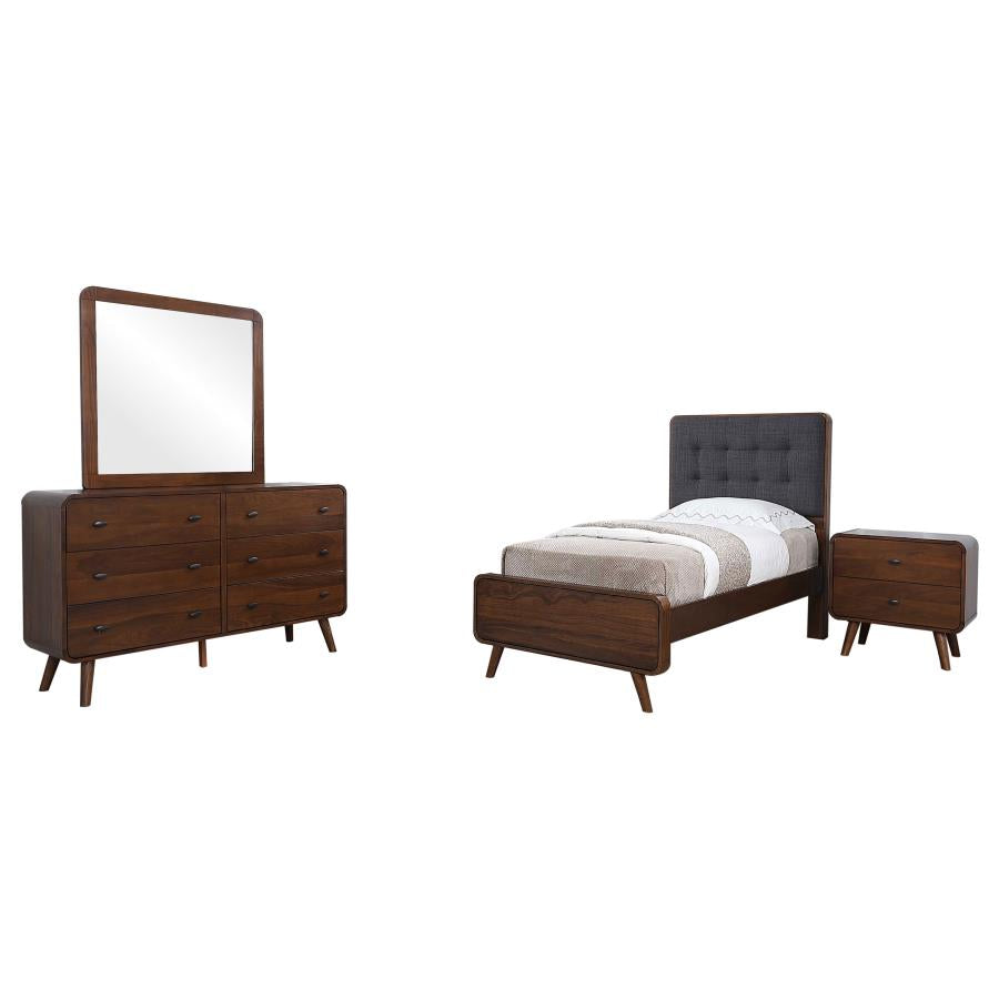 Robyn 4-piece Twin Bedroom Set Dark Walnut-2