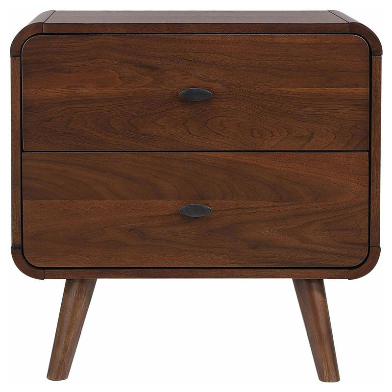 Robyn 2-drawer Nightstand Bedside Table Dark Walnut-zoom-