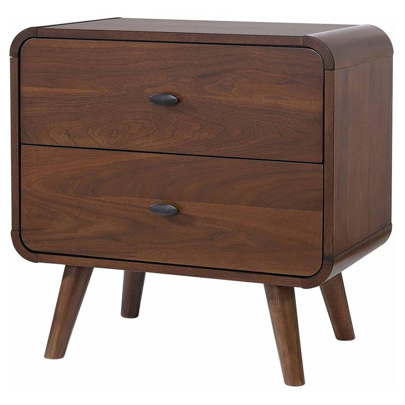 Robyn 2-drawer Nightstand Bedside Table Dark Walnut-zoom-