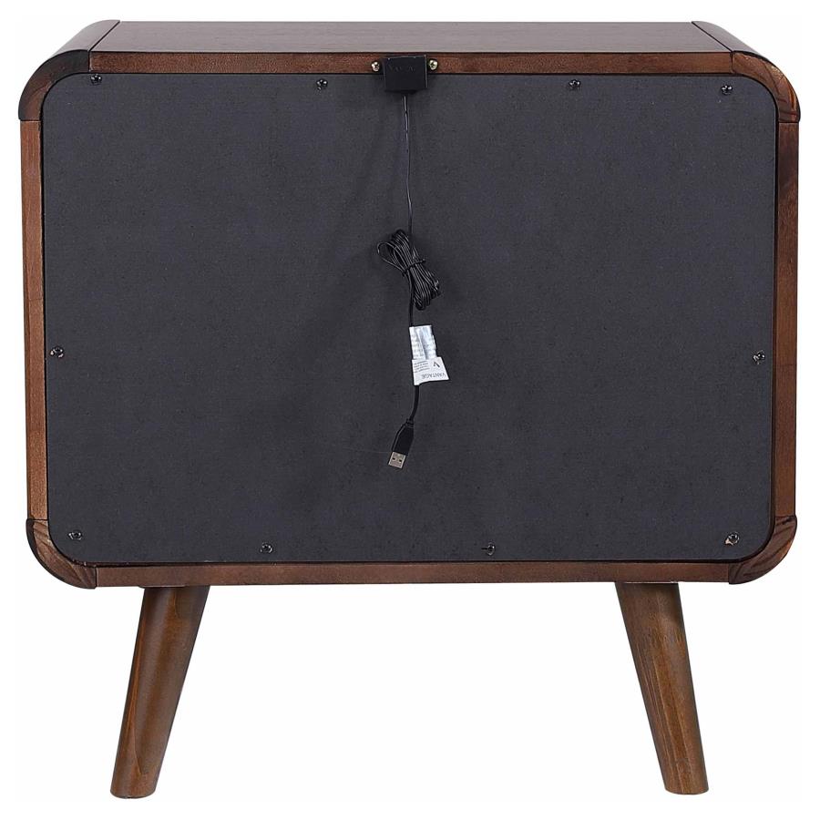 Robyn 2-drawer Nightstand Bedside Table Dark Walnut-7