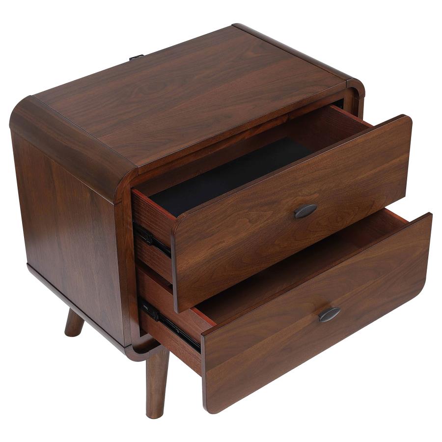 Robyn 2-drawer Nightstand Bedside Table Dark Walnut-10