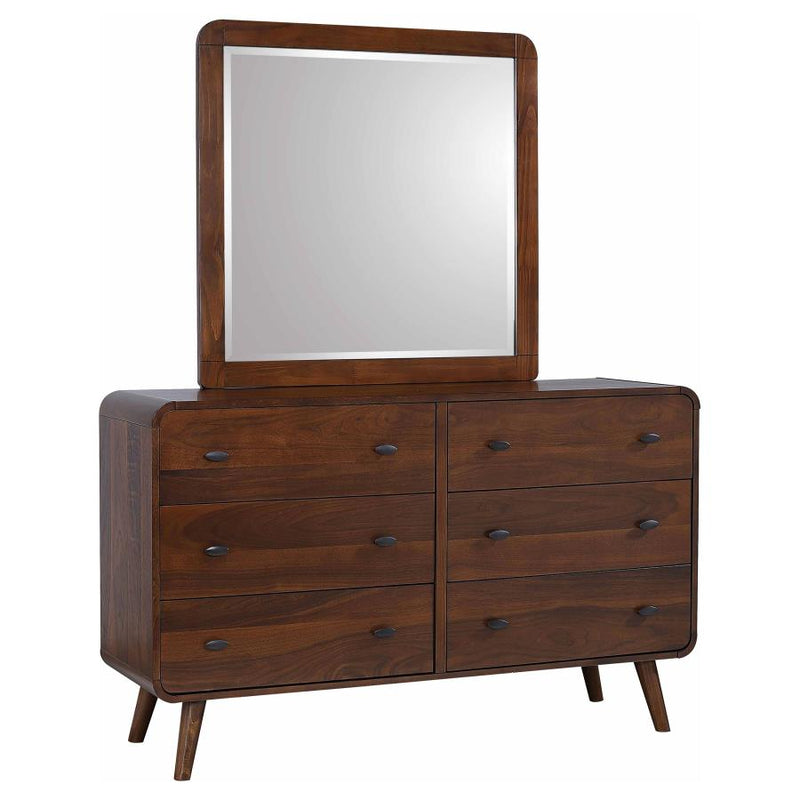 Robyn 6-drawer Dresser with Mirror Dark Walnut-zoom-