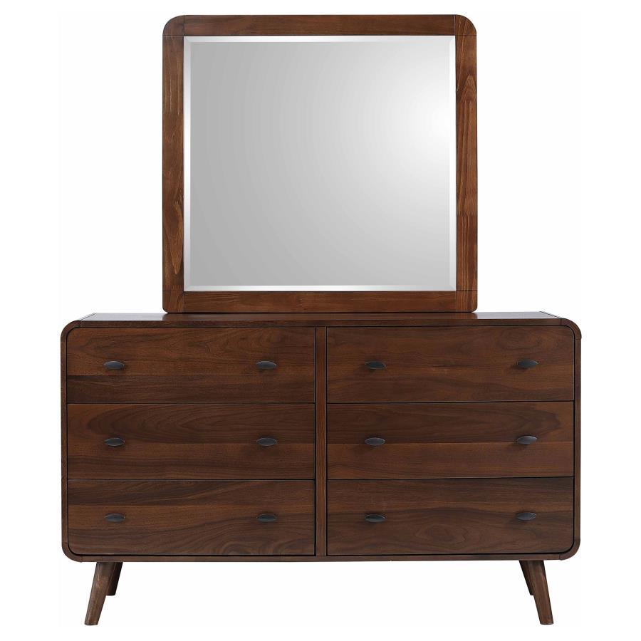 Robyn 6-drawer Dresser with Mirror Dark Walnut-zoom-3