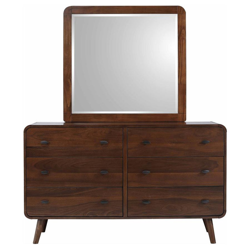 Robyn 6-drawer Dresser with Mirror Dark Walnut-zoom-
