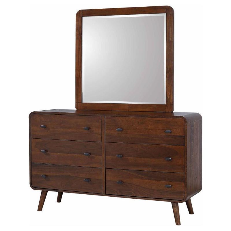 Robyn 6-drawer Dresser with Mirror Dark Walnut-zoom-