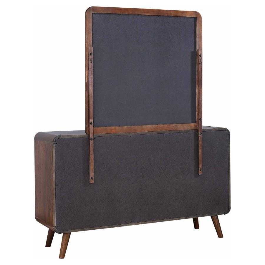 Robyn 6-drawer Dresser with Mirror Dark Walnut-6