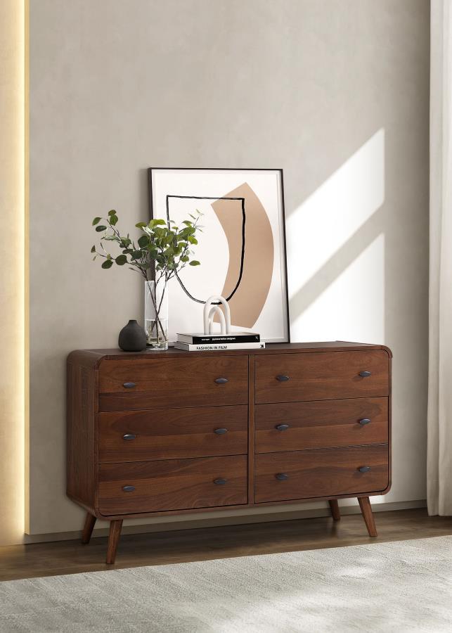 Robyn 6-drawer Bedroom Dresser Dark Walnut-zoom-