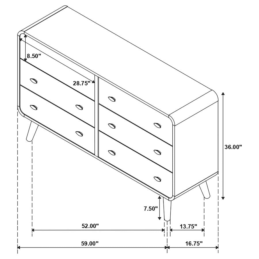 Robyn 6-drawer Bedroom Dresser Dark Walnut-zoom-12
