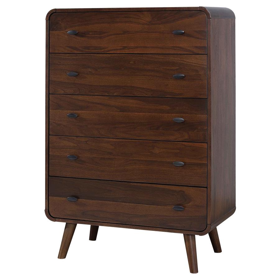 Robyn 5-drawer Bedroom Chest of Drawers Dark Walnut-4