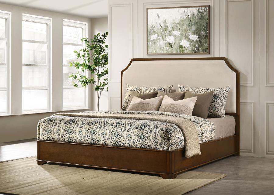Garland 58-inch Eastern King Panel Bed Cream Brown Cherry-2
