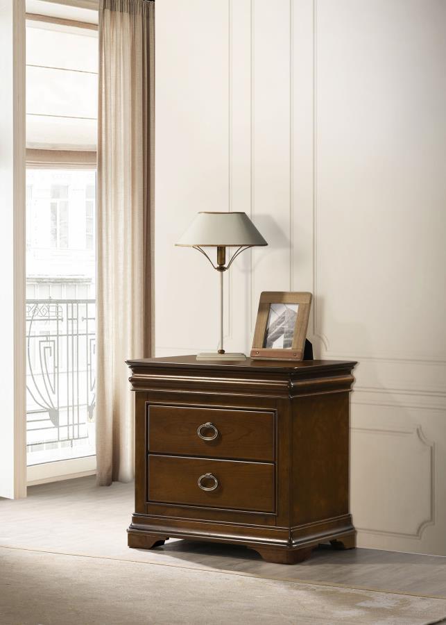 Garland 3-drawer Nightstand Bedside Table Brown Cherry-zoom-