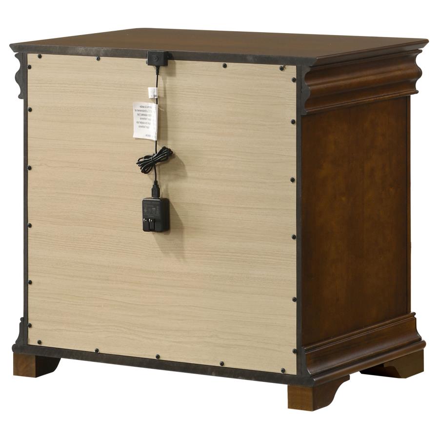 Garland 3-drawer Nightstand Bedside Table Brown Cherry-zoom-8