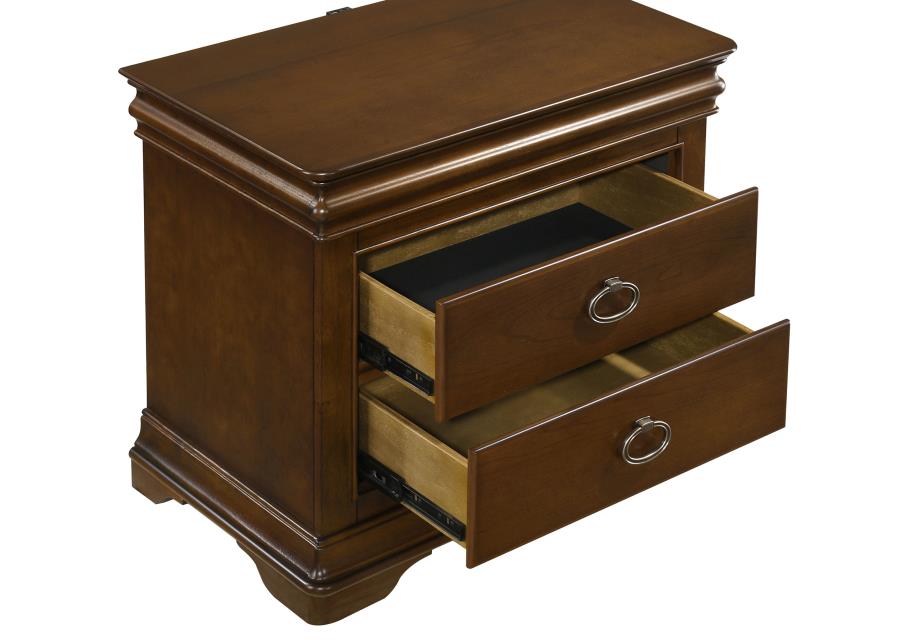 Garland 3-drawer Nightstand Bedside Table Brown Cherry-zoom-10
