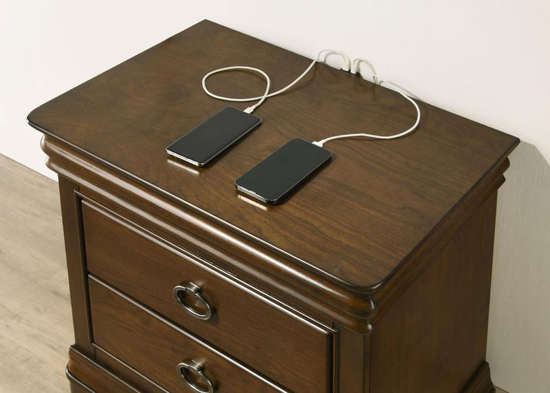 Garland 3-drawer Nightstand Bedside Table Brown Cherry-zoom-