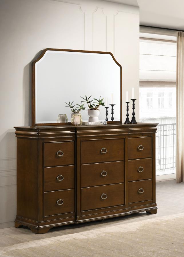 Garland 11-drawer Bedroom Dresser with Mirror Brown Cherry-zoom-2