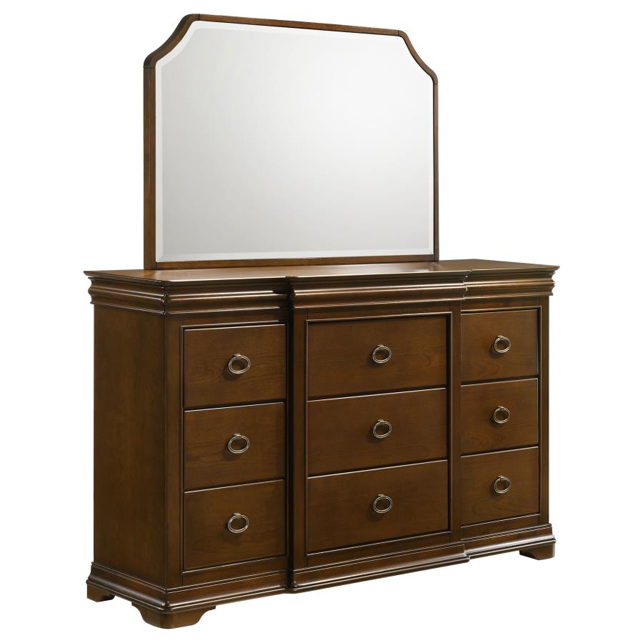 Garland 11-drawer Bedroom Dresser with Mirror Brown Cherry-1