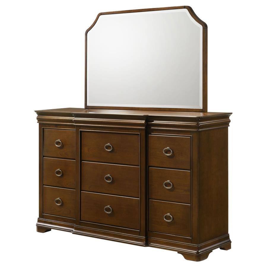 Garland 11-drawer Bedroom Dresser with Mirror Brown Cherry-zoom-4