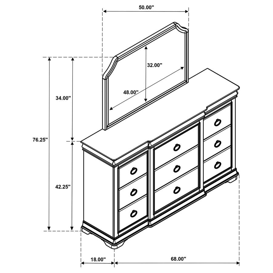Garland 11-drawer Bedroom Dresser with Mirror Brown Cherry-15