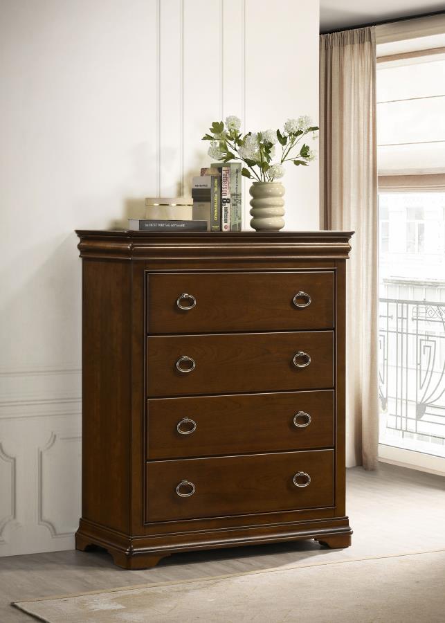 Garland 4-drawer Bedroom Chest of Drawers Brown Cherry-zoom-2