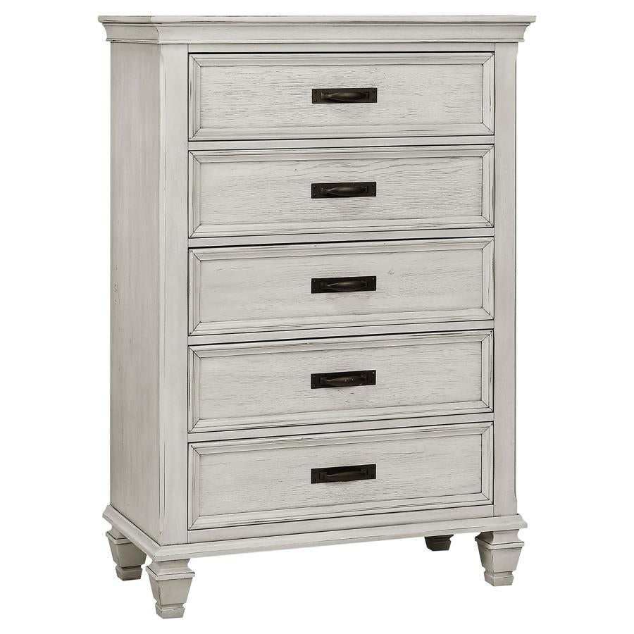 Franco 5-piece Eastern King Bedroom Set Distressed White-zoom-8