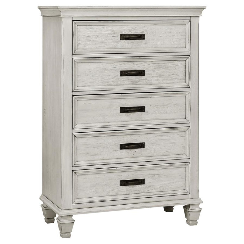 Franco 5-piece Eastern King Bedroom Set Distressed White-zoom-