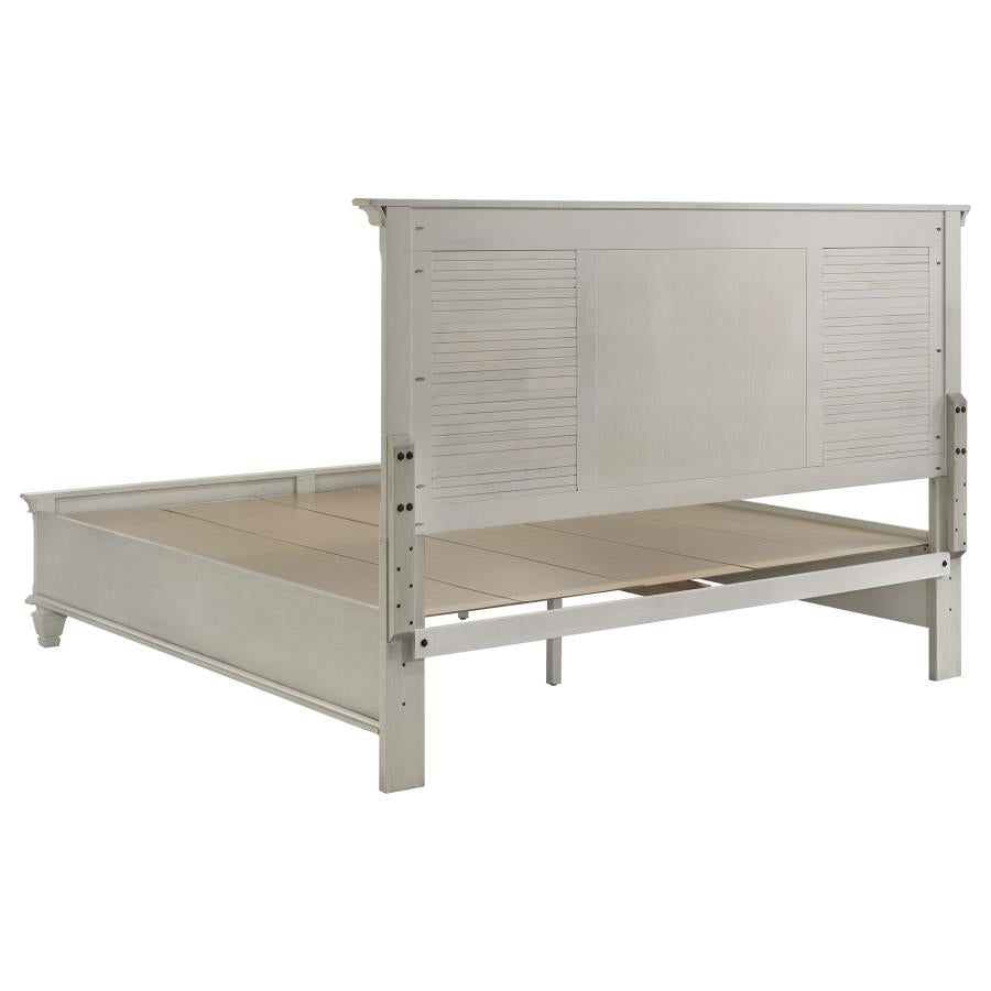 Franco Wood Eastern King Storage Panel Bed Distressed White-5