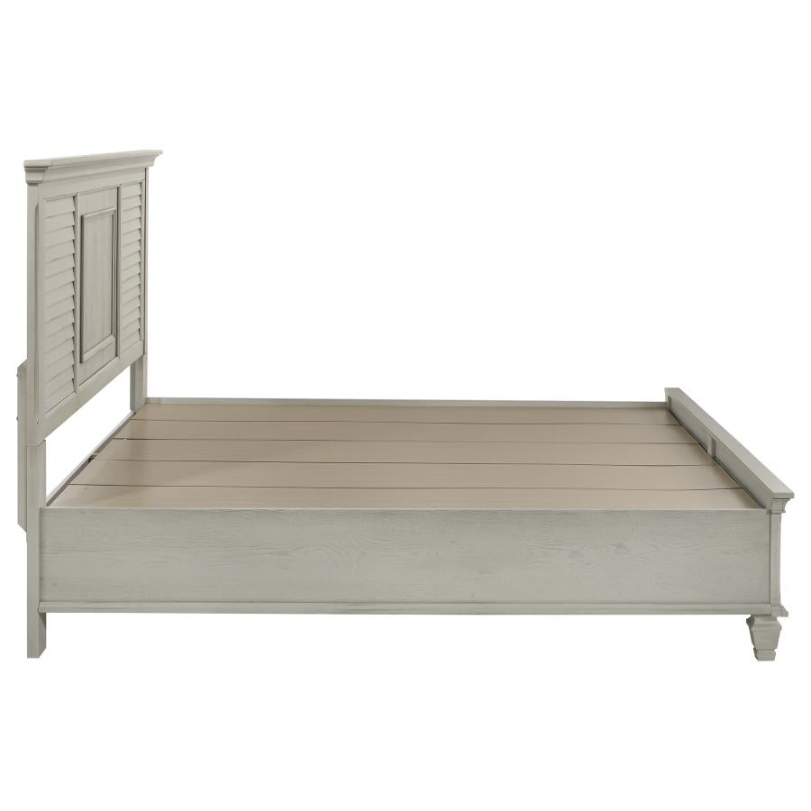 Franco Wood Eastern King Storage Panel Bed Distressed White-6