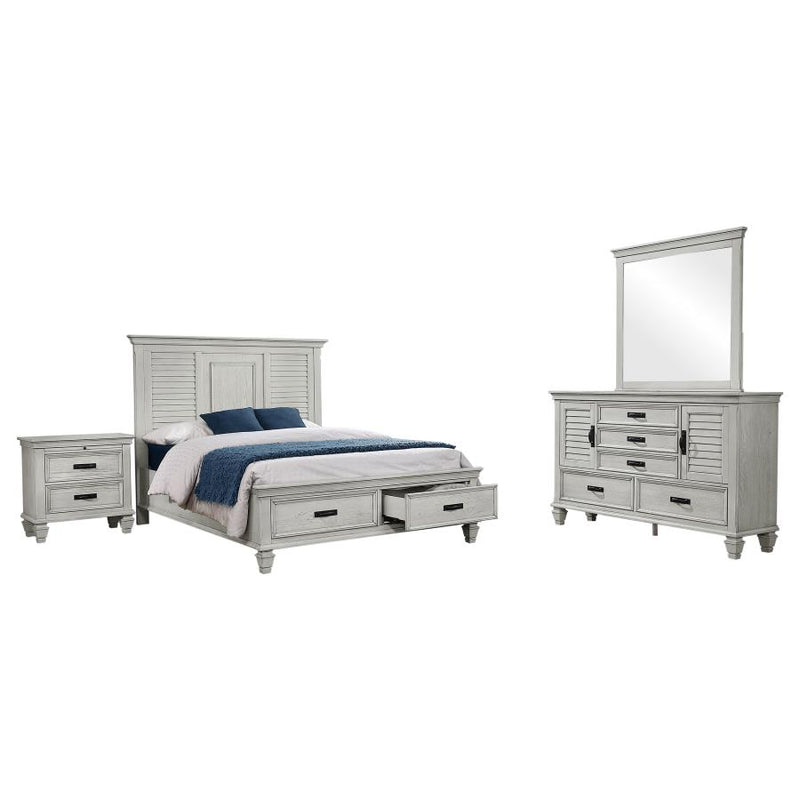 Franco 4-piece Queen Bedroom Set Distressed White-zoom-