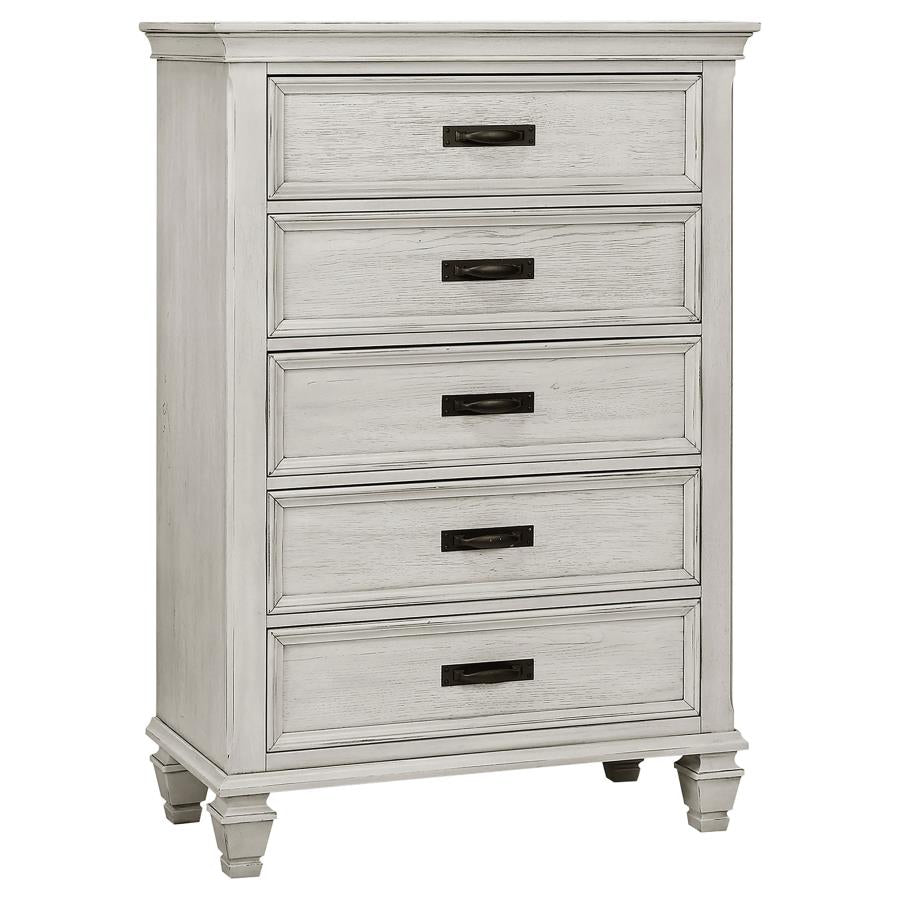 Franco 5-piece Queen Bedroom Set Distressed White-zoom-8