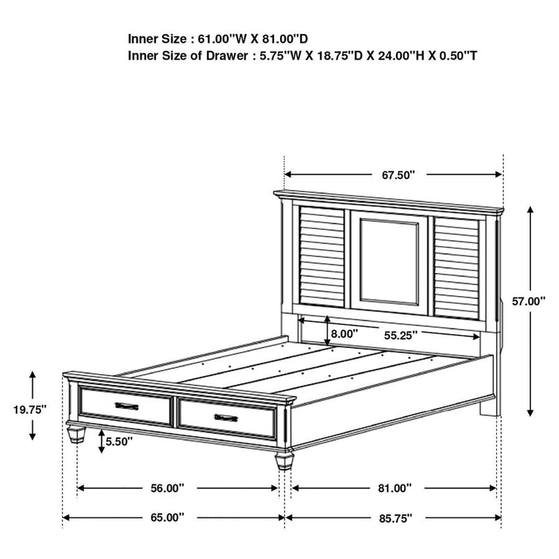 Franco 5-piece Queen Bedroom Set Distressed White-zoom-