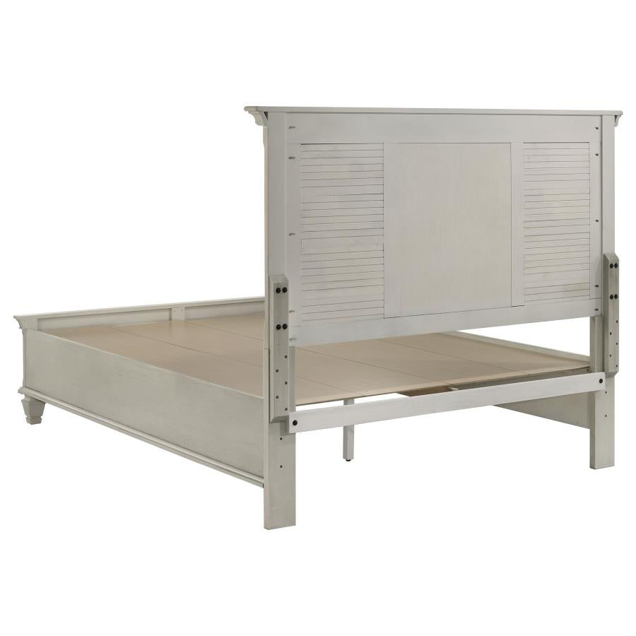 Franco Wood Queen Storage Panel Bed Distressed White-5