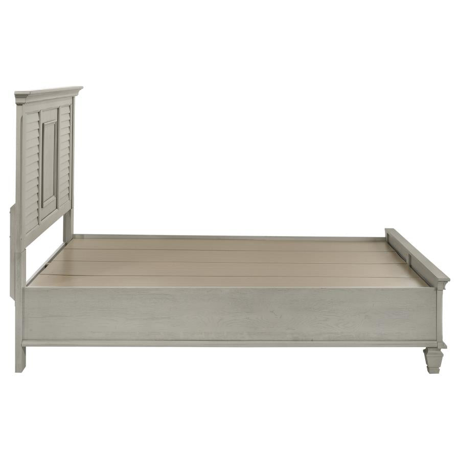 Franco Wood Queen Storage Panel Bed Distressed White-6