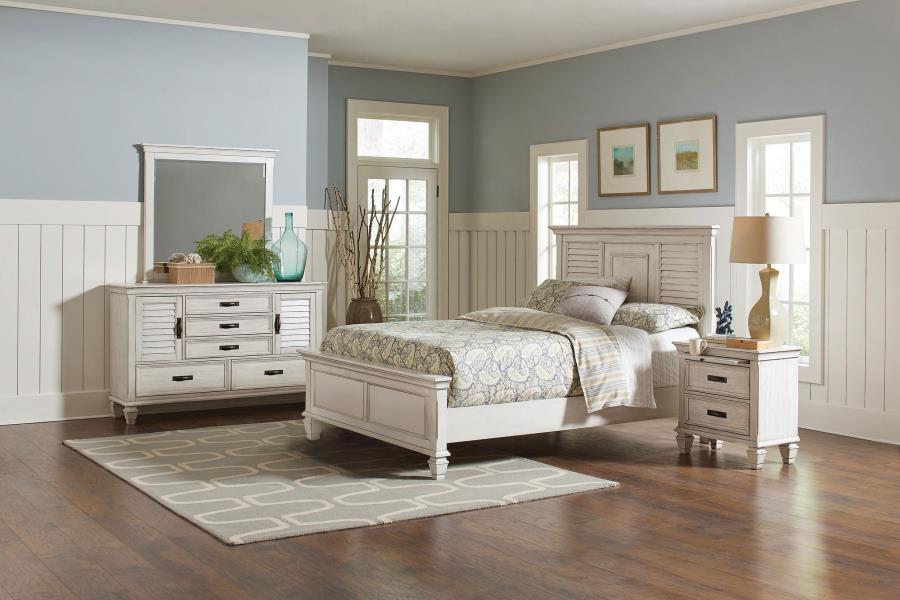 Franco 4-piece Eastern King Bedroom Set Distressed White-1